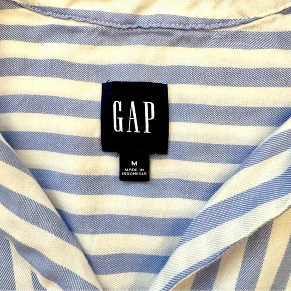 GAP Women's Blue Striped blouse medium oversized spring capsule wardrobe piece - Picture 3 of 3